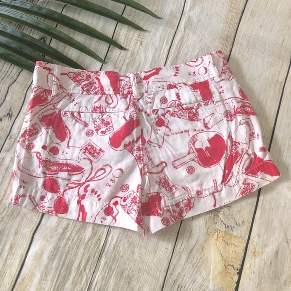 Lilly Pulitzer Super Cute Red/ White Short Size 0 - Picture 4 of 11